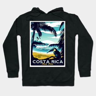 Costa Rica Vintage Travel and Tourism advertising Print Hoodie